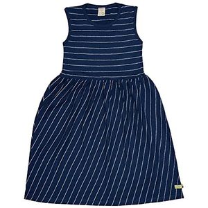 loud + proud Meisjesstrepen met linnen, GOTS-gecertificeerd, kinderjurk, ultramarijn, 74/80, Ultramarijn, 74/80 cm
