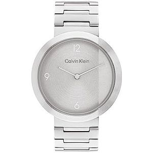 Calvin Klein analoog kwartshorloge, uniseks, met zilveren roestvrijstalen armband - 25200289