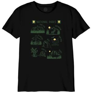 National Park T-shirt voor jongens, Zwart, 6 Jaren