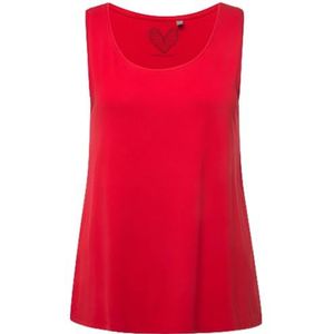 Ulla Popken - Blouseshirt - Watermeloen Rood - Mouwloos - Normale Pasvorm