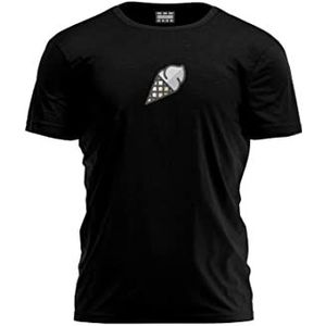 Bona Basics, Digitale print, basic T-shirt voor heren, 100% katoen, zwart, casual, bovenstuk voor heren, maat: S, Zwart, S