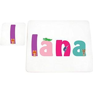 Little helper deken met Coaster illustratieve stijl bont met de naam Meisjesnaam Lana