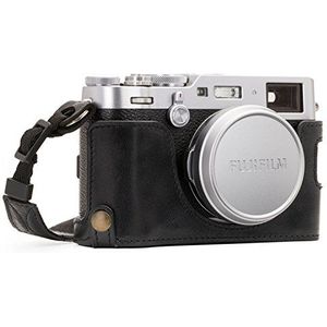 MegaGear Ever Ready Echt Leren Camera Half Tas met Draagriem en Batterijtoegang voor Fujifilm X100F, Zwart