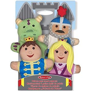 Melissa & Doug Kasteelvriendjes handpoppen (set van 4) - Prins, prinses, ridder en draak