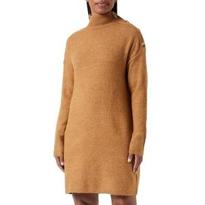 ONLY Onlalexa Ls High Button Dress Cs KNT Jurk voor dames, Toasted Coconut/Detail: melange, M
