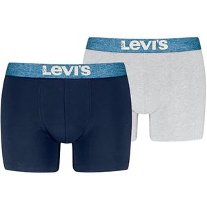 LEVIS Heren Melange Tailleband Organic Cotton Boxer, Blue combo, L (2-pack), Blue Combo, L
