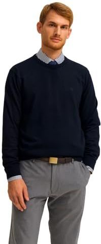 bugatti - 7400-85510D - Pull - Blauw marine - Basic Essentials - Coton