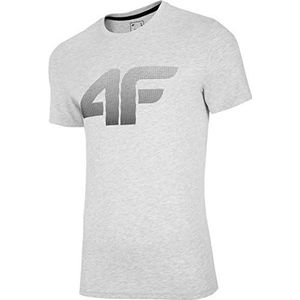 4F Heren T-shirt Flemming T-shirt, grijs, S/M Grote Maten Extra Tall