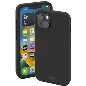 Hama Hoes voor Apple iPhone 14 Plus compatibel met MagSafe (Magnetische hoes voor inductief opladen, telefoonhoes beschermt tegen stoten, krassen en vuil, zijdeachtig matte case van robuust TPU) zwart
