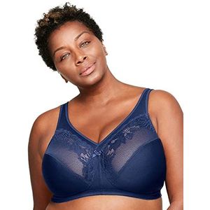 Glamorise Vrouwen Volledige figuur Draadloze Minimizer Ondersteuning BH #1003, Blauw, 105J