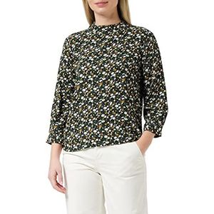 TOM TAILOR Dames Opstaande kraag blouse met lens, ECOVERO 1028868, 28371 - Green Small Floral Design, 46