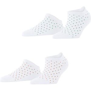 ESPRIT Dames Korte sokken Fine Dot Multipack W Sn katoen kort gedessineerd 2 paar, Wit White 2000, 35-38