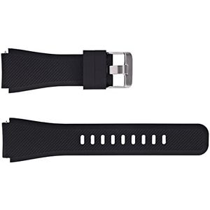 SYSTEM-S Armband flexibel van siliconen 22 mm voor Samsung Gear S3 smartwatch in zwart, zwart, Eine Grösse
