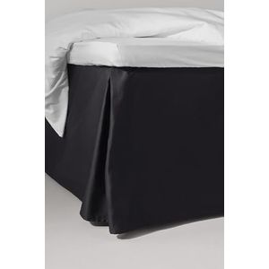 Jotex - Zack Satin Volant - Bedrok - Zwart - Hoogte 45 cm - 180 x 200 cm