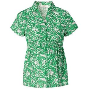 ESPRIT Maternity Blouse Nursing Blouse voor dames, korte mouwen, allover print blouse, Helder Groen - 330, 42