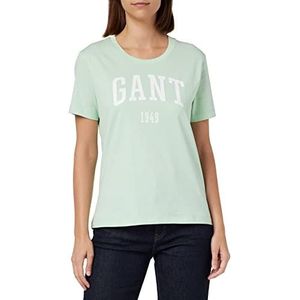 GANT Dames Logo SS T-Shirt, Minty Green, Standaard, Minty Green, XS