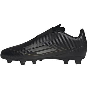 adidas Unisex F50 Club Velcro Voetbalschoenen Flexibele Grond Stevige Schoenen, Core Black Iron Met Goud Met, 36 EU