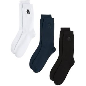 Karl Lagerfeld - Lot de 3 Paires - Kousen - Zwart/Blauw/Wit - Met Logo K/Kameo
