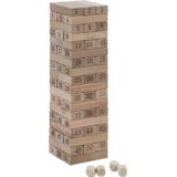Relaxdays vallende toren - houten toren spel - met cijfers - stapeltoren - wiebeltoren