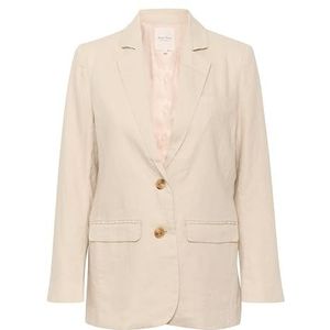 Part Two Damesblazer Single-Breasted Notch Lapel Regular Fit Ronde Corners, Franse eik, 40