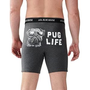 Hatley Novelty boxershorts voor heren, Pug Life, L