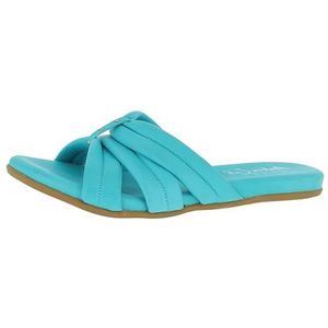 Andrea Conti Platte slippers voor dames, aquamarine, 36 EU