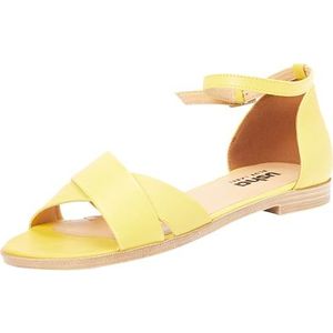 SANIKA Leren sandalen voor dames, geel, 38 EU, geel, 38 EU