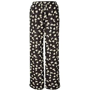 Taifun Palazzobroek voor dames met bloem-allover Lenzing™ EcoVero-viscose, bloemen, normale lengte, Zwarte motief., 34