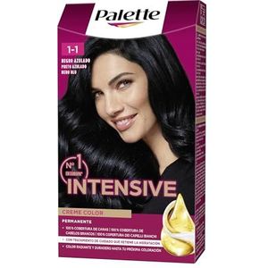 Schwarzkopf Palette Intensive Permanente Haarcrème Kleur, Toon 1.1 Blauw Zwart