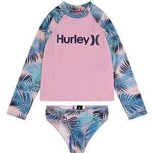 Hurley Meisjes Hrlg Ls UPF Top/Bottom 2 stuks bikiniset, roze, 6 jaar