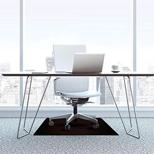 Floortex Vloerbeschermingsmat Cleartex advantagemat van ftalaatvrij vinyl voor laagpolige tapijten - tot 6 mm totale hoogte, 90 x 120 cm, rechthoekig, zwart