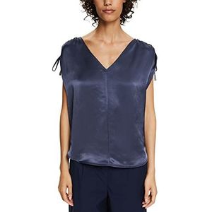 ESPRIT Collection Materiaalmix shirt met Lenzing™ EcoVero, Dark Blue, M