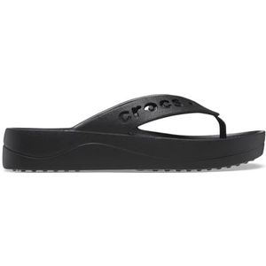 Crocs Baya Plataform Flip Sandaal voor dames, Zwart, 36/37 EU