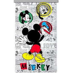 AG Design Disney Mickey Mouse Kinderkamergordijn/gordijn, 1-delig, stof, multicolor, 140 x 245 cm
