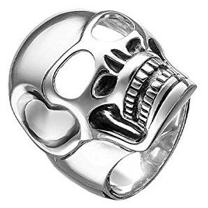 THOMAS SABO Uniseks ring doodshoofd 925 sterling zilver, zwart TR1704-001-12, 56 EU