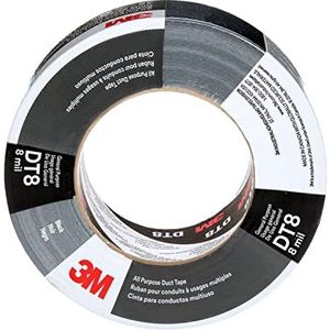 3M Duct Tape DT8, Zwart, 48 mm x 23 m, 0,2 mm, individueel verpakt