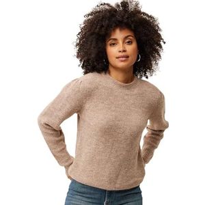 Mexx Vrouwen Ronde Hals Pofmouwen Pullover Sweater, Beige, L