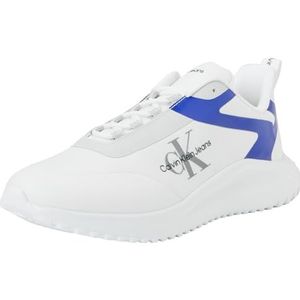 Calvin Klein Jeans Heren EVA Runner Low LACE ML Mix Sneakers, helder wit/saffierblauw, 10.5 UK, Helder Wit Saffier Blauw, 43 EU