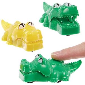 Baker Ross FX669 Krokodil Terugtrek Racers - Set van 6, Race-speelgoed voor Feestzakken voor Kinderen