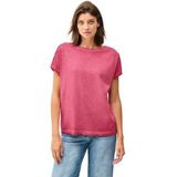 Cecil - T-shirt - Glazed Apple Red - Met Knoopdetail