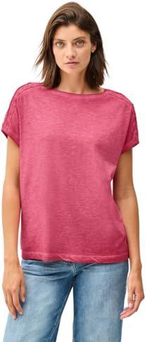 Cecil - T-shirt - Glazed Apple Red - Met Knoopdetail