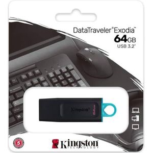 USB-stick USB 3.2 64 GB met hoge overdrachtssnelheid, draagbaar, ideaal voor gegevensopslag en back-up.