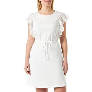 VERO MODA Vmelis Sl Wide Short Dress JRS jurk voor dames, wit (snow white), S