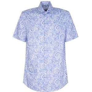 Seidensticker Zakelijk overhemd voor heren, regular fit, zacht, kent-kraag, korte mouwen, 100% katoen, rood, 38