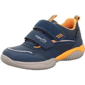 Superfit Storm Sneakers voor jongens, Blauw Oranje 8030, 36 EU Breed
