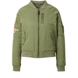 Superdry Vintage Military Suikajan Damesjas, Olijf Kaki, 34