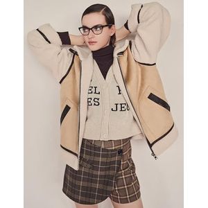 Koton Dames Skorts Half Envelop Button Detail Color Contrast Rok, Brown Check (5c0), 34