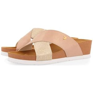 GIOSEPPO QORMI Teenslippers voor dames, met gouden strepen, goudkleurig, 40 EU