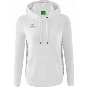 Erima dames Essential Team sweatshirt met capuchon (2072216), wit/monument grey, 42