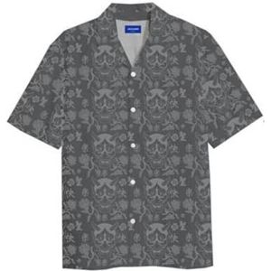 JACK & JONES Jorjose Resort Shirt Ss SMU, asphalt, XL